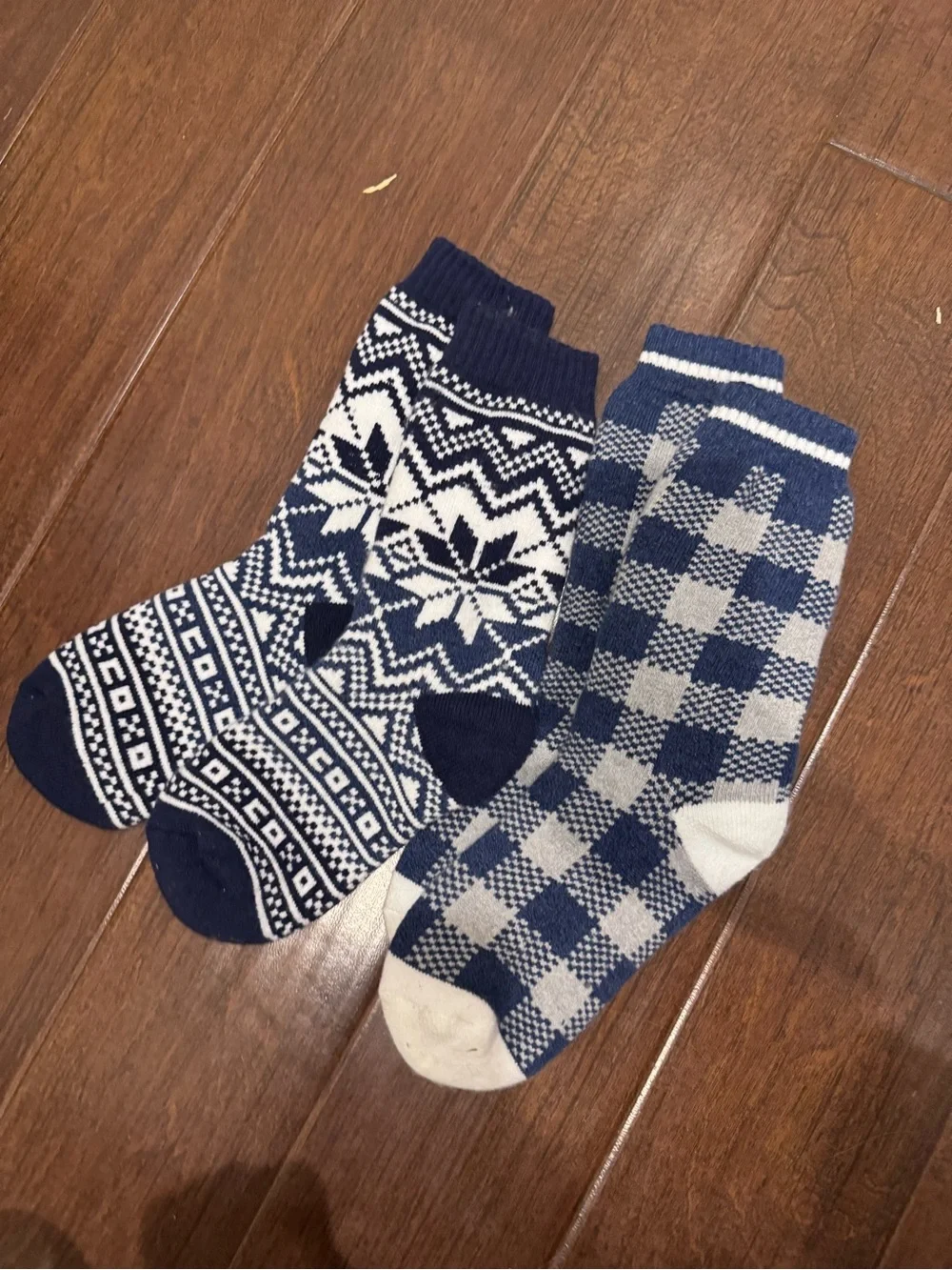 Women’s Navy & White Patterned Crew Socks - Pack of 2